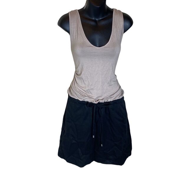 Harve Benard medium dress colorblock tank dress drawstring waist Lagenlook - Picture 2 of 8